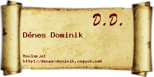 Dénes Dominik névjegykártya